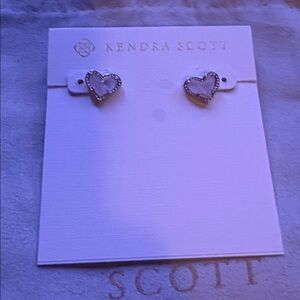 Kendra Scott Silver Tone Ari heart earrings